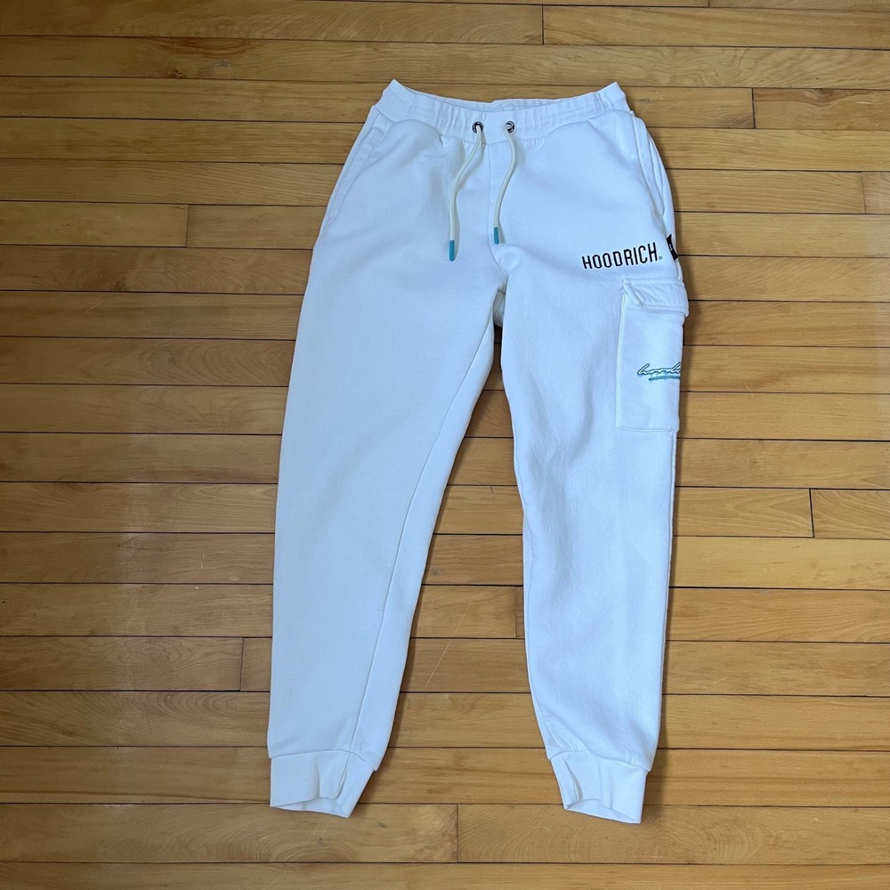 Hoodrich Mens White Cargo Joggers Fleece Lined Sweatpants Size M From Nothing